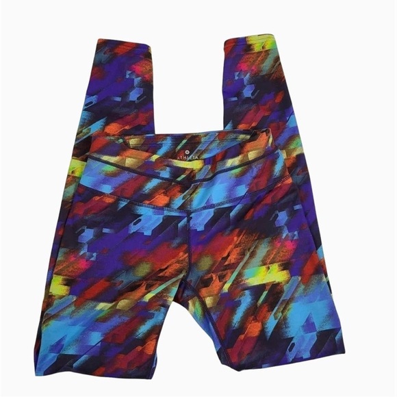 Athleta Colorburst Sonar Compression Leggings UPF 50+ Wicking Multicolor XXS - Picture 2 of 9